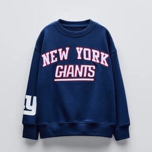 NWT Zara Kids New York Giants NFL Blue Sweatshirt Size 6–7
